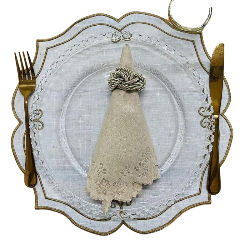 Premium Embroidered Placemats Set 12 PIECES