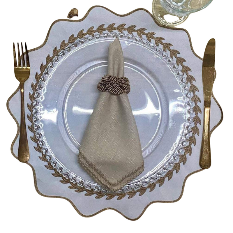 Premium Embroidered Placemats Set 12 PIECES