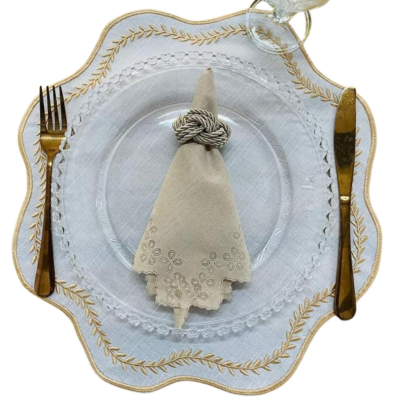 Premium Embroidered Placemats Set 12 PIECES