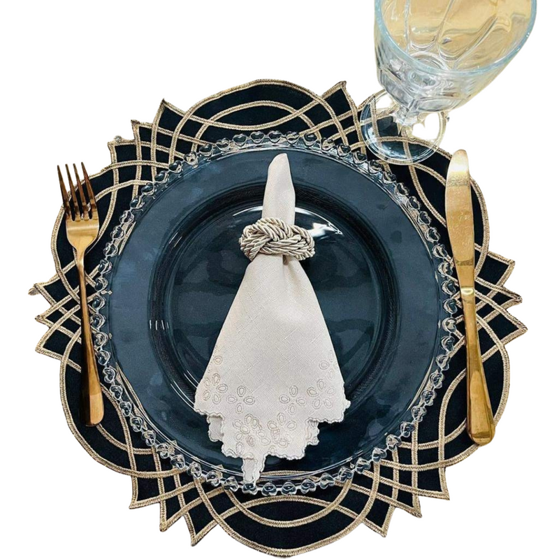 Premium Embroidered Placemats Set 12 PIECES