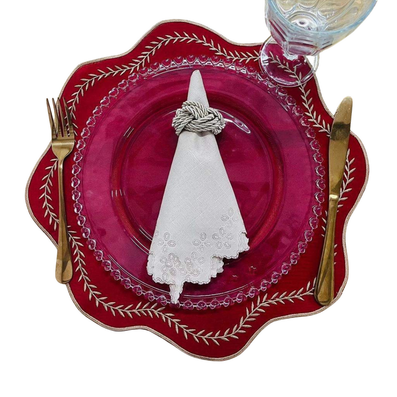 Premium Embroidered Placemats Set 12 PIECES