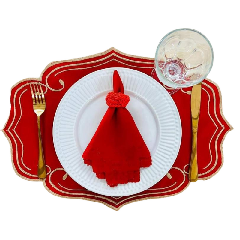 Premium Embroidered Placemats Set 12 PIECES