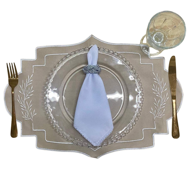 Premium Embroidered Placemats Set 12 PIECES